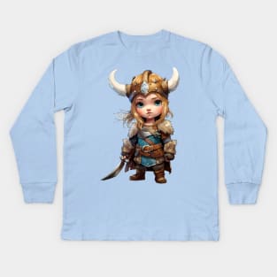 The Littlest Viking Kids Long Sleeve T-Shirt
